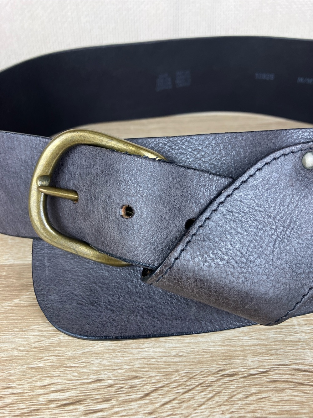 Free People Italian Leather Hip Belt Taupe - Picture 2 of 14